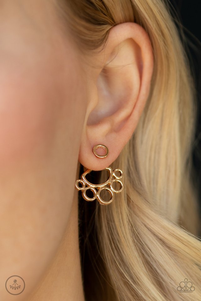 Completely Surrounded - Gold - Paparazzi Earring Image