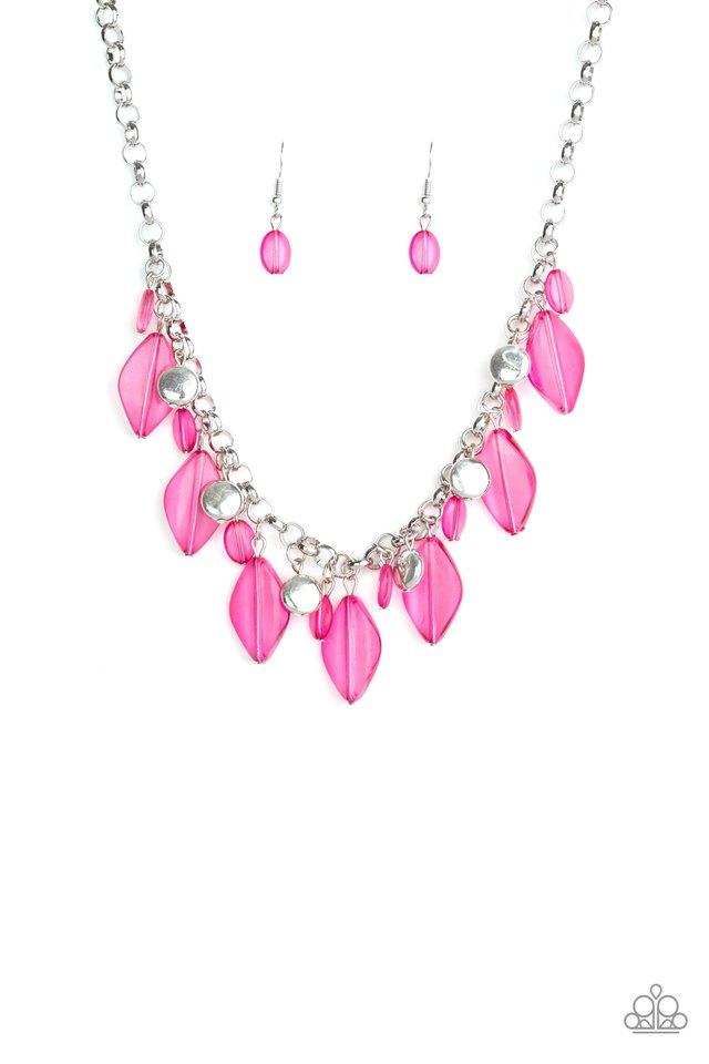 Paparazzi Necklace ~ Malibu Ice - Pink