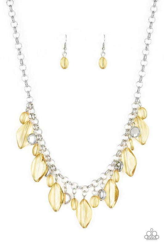 Paparazzi Necklace ~ Malibu Ice - Yellow