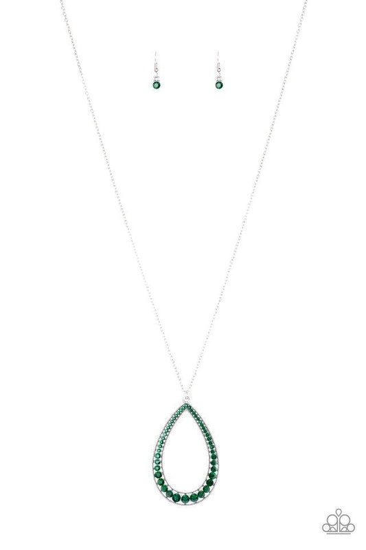 Paparazzi Necklace ~ Big Ticket Twinkle - Green