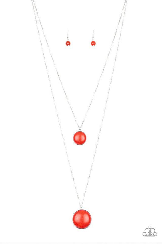 Paparazzi Necklace ~ Desert Medallions - Red