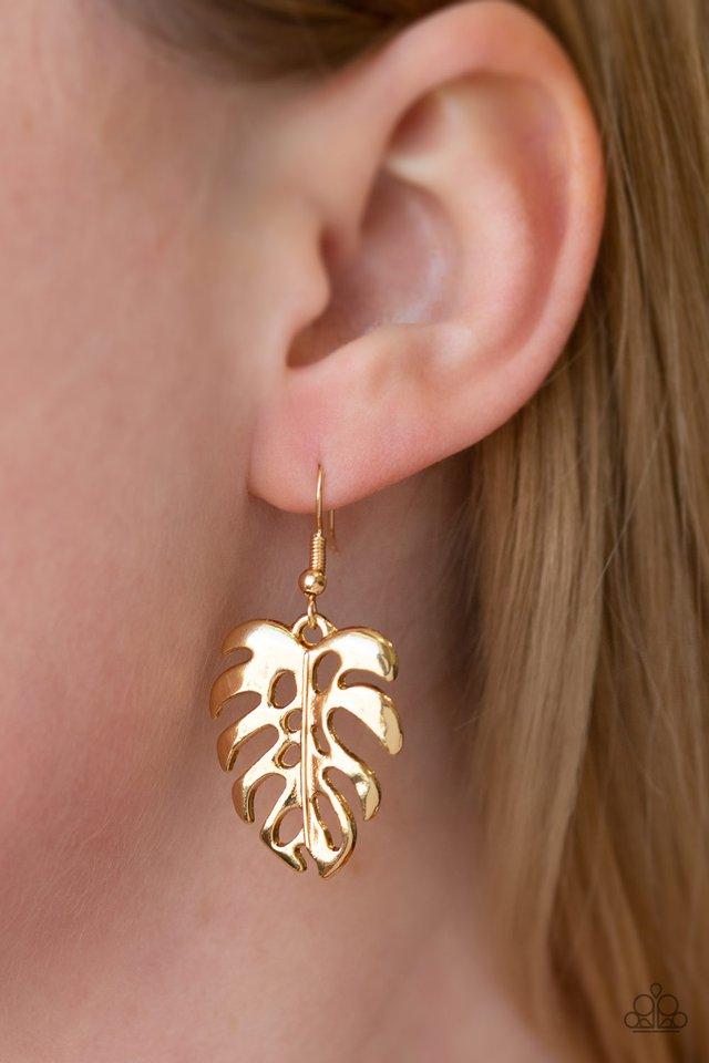 Paparazzi Earring ~ Desert Palms - Gold