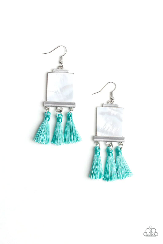 Paparazzi Earring ~ Tassel Retreat - Blue