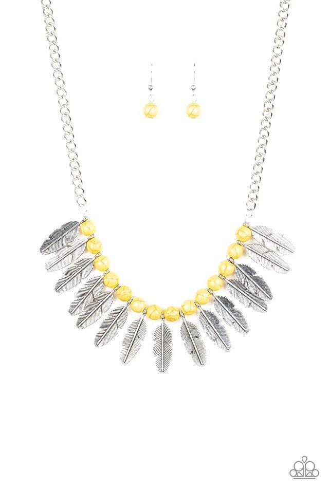 Paparazzi Necklace ~ Desert Plumes - Yellow