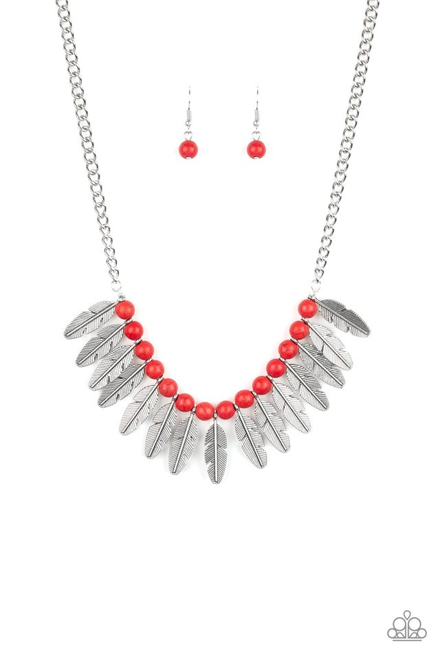 Desert Plumes - Red - Paparazzi Necklace Image