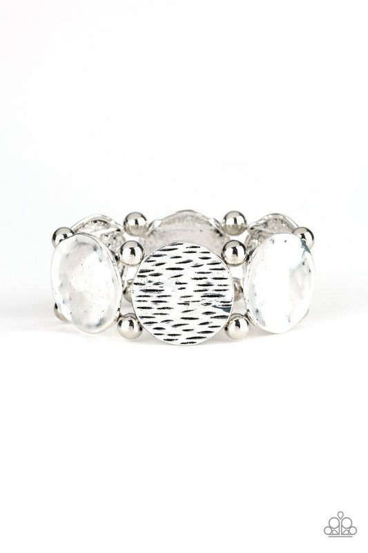 Paparazzi Bracelet ~ Boldly Basic - Silver