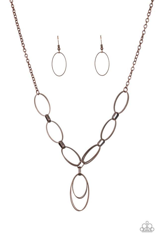 Paparazzi Necklace ~ All OVAL Town - Copper