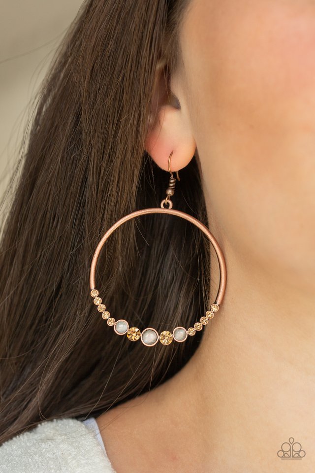 Dancing Radiance - Copper - Paparazzi Earring Image