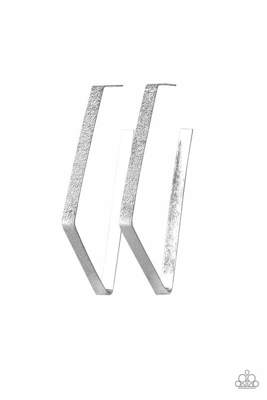 Way Over The Edge - Silver - Paparazzi Earring Image