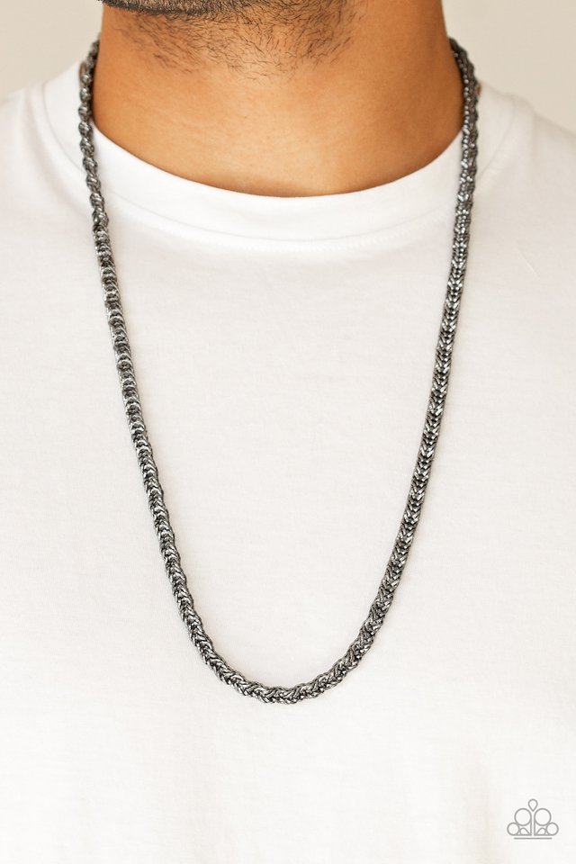 Go Down Fighting - Black - Paparazzi Necklace Image