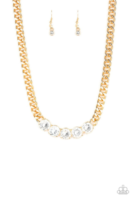 Rhinestone Renegade - Gold - Paparazzi Necklace Image