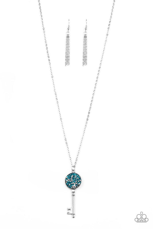 Key Keepsake - Blue - Paparazzi Necklace Image
