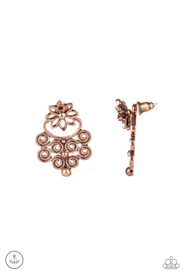 Garden Spindrift - Copper - Paparazzi Earring Image