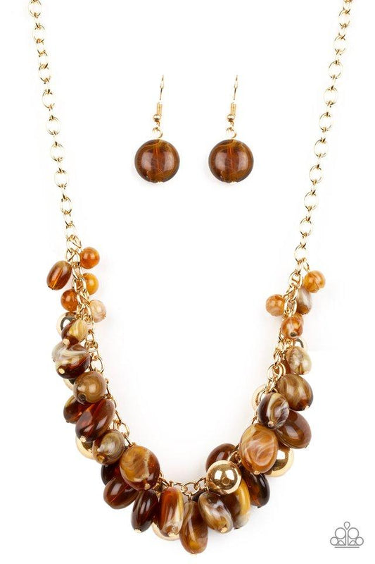 Paparazzi Necklace ~ Full Out Fringe - Brown