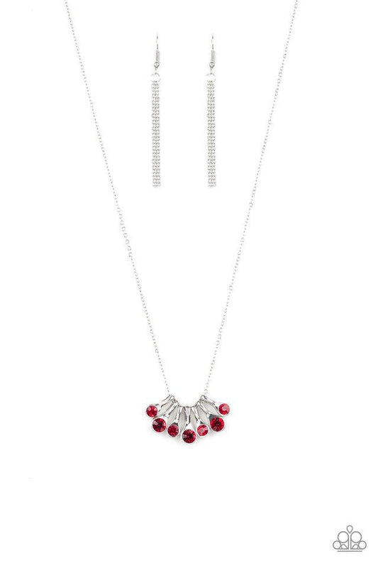 Paparazzi Necklace ~ Slide Into Shimmer - Red