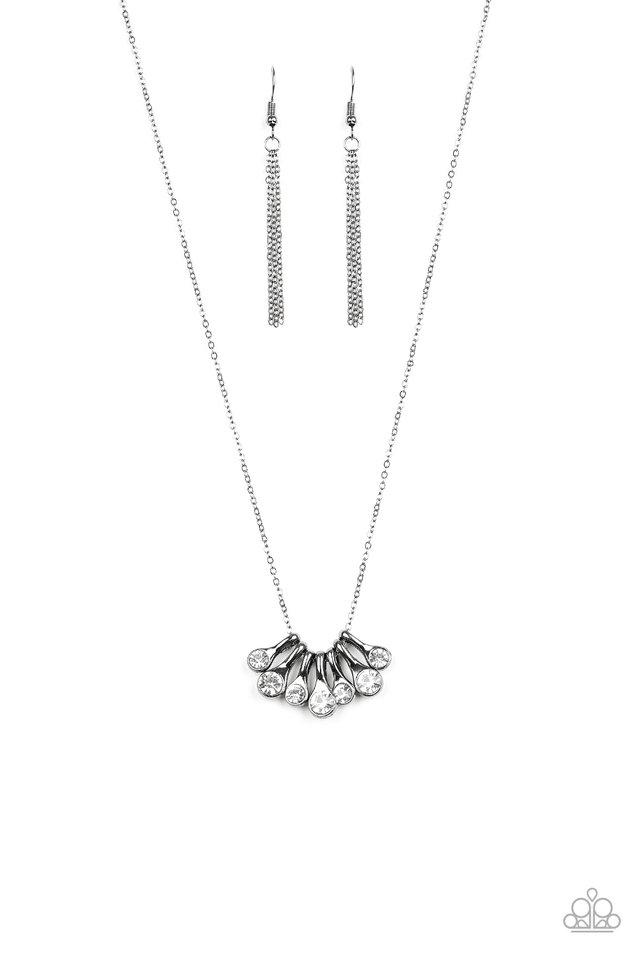 Paparazzi Necklace ~ Slide Into Shimmer - Black