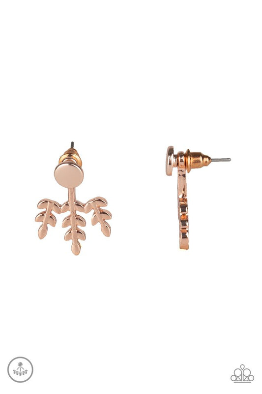 Autumn Shimmer - Rose Gold - Paparazzi Earring Image