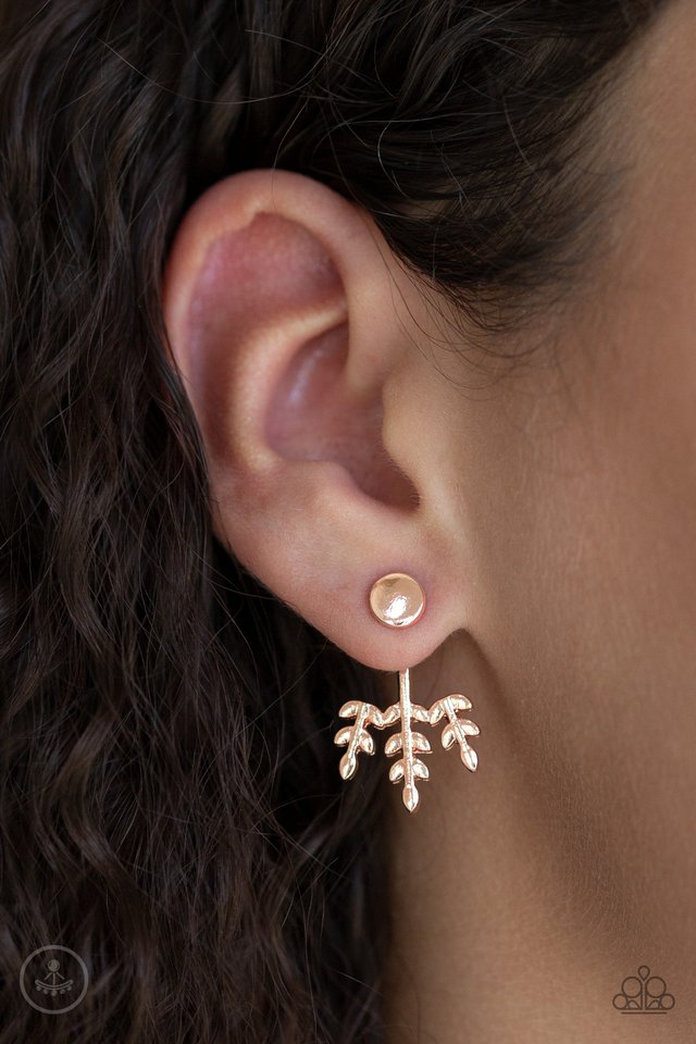 Autumn Shimmer - Rose Gold - Paparazzi Earring Image