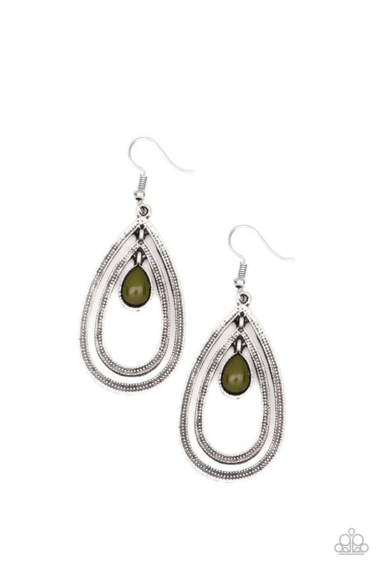 Drops of Color - Green - Paparazzi Earring Image