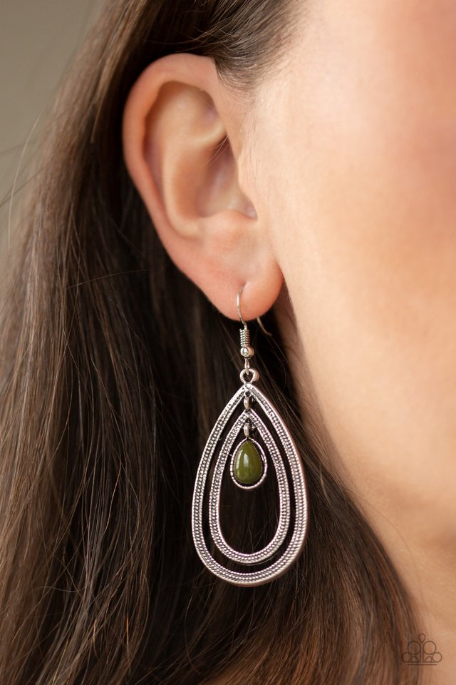 Drops of Color - Green - Paparazzi Earring Image