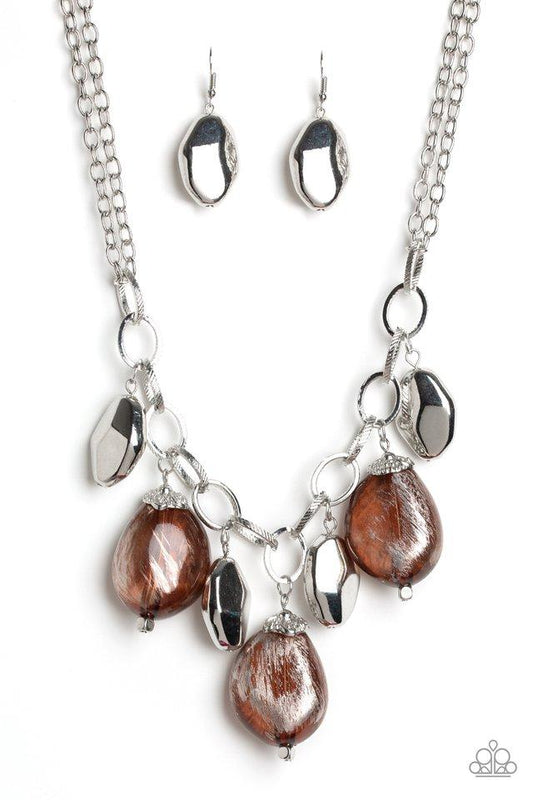 Paparazzi Necklace ~ Looking Glass Glamorous - Brown