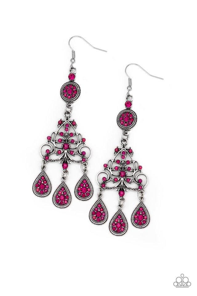 Paparazzi Earring ~ Royal Renovation - Pink