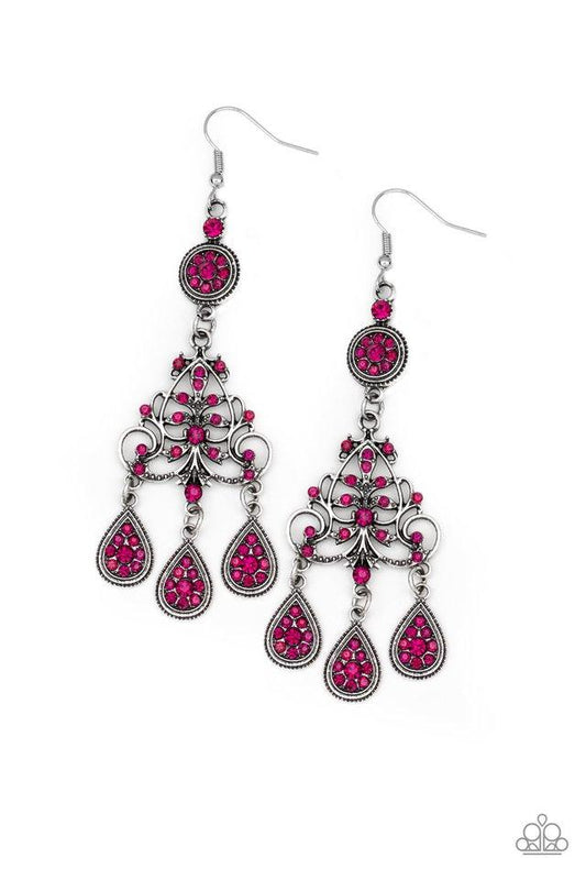 Paparazzi Earring ~ Royal Renovation - Pink