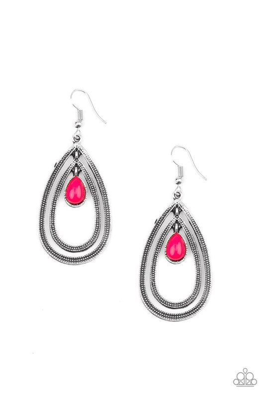 Drops of Color - Pink - Paparazzi Earring Image