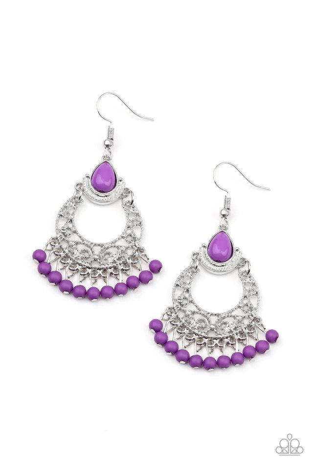 Colorful Colada - Purple - Paparazzi Earring Image