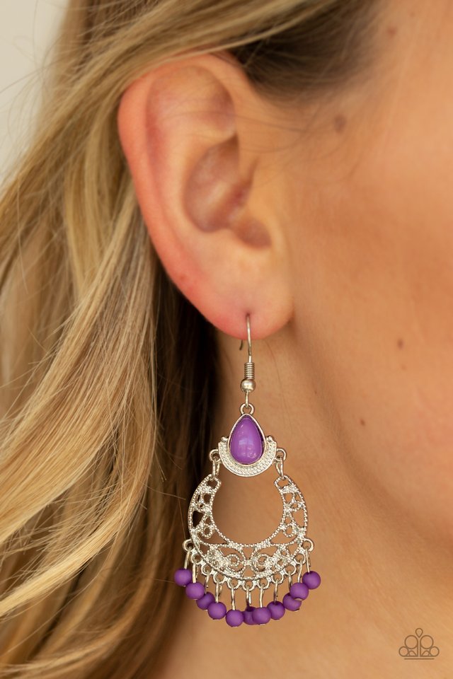 Colorful Colada - Purple - Paparazzi Earring Image