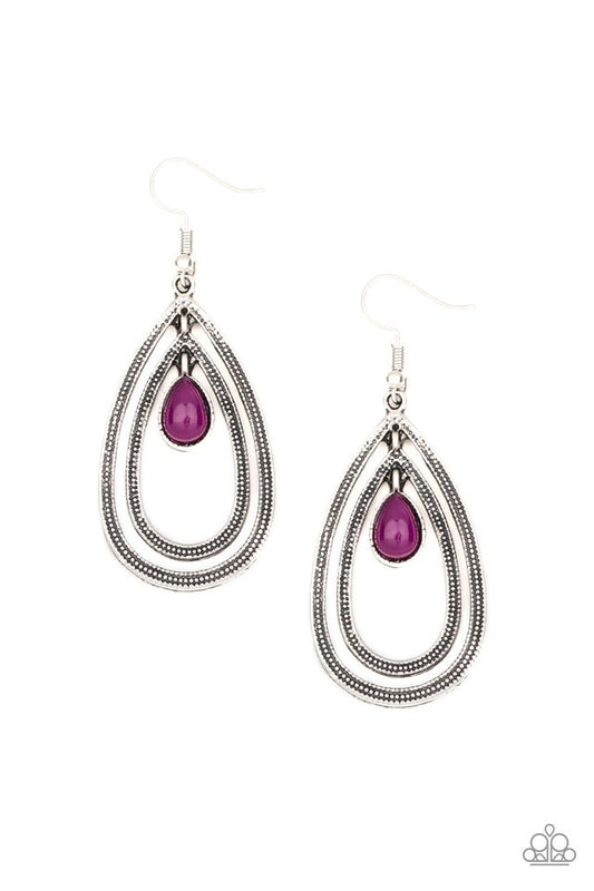 Drops of Color - Purple - Paparazzi Earring Image