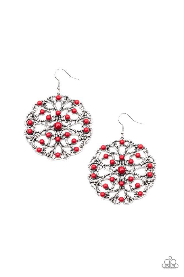 Paparazzi Earring ~ Rainbow Dew - Red
