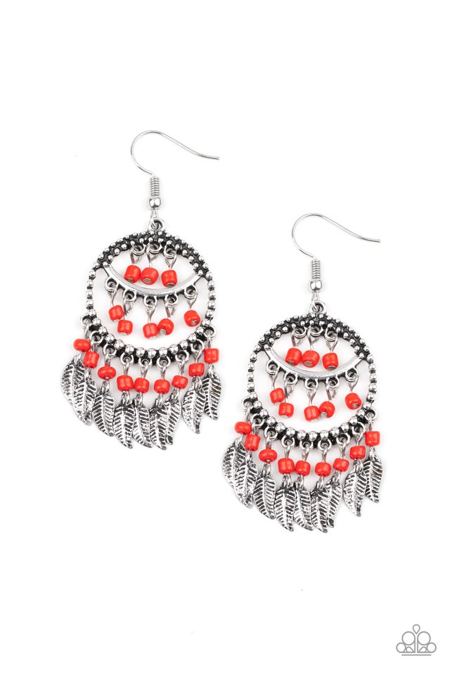 Herbal Remedy - Red - Paparazzi Earring Image