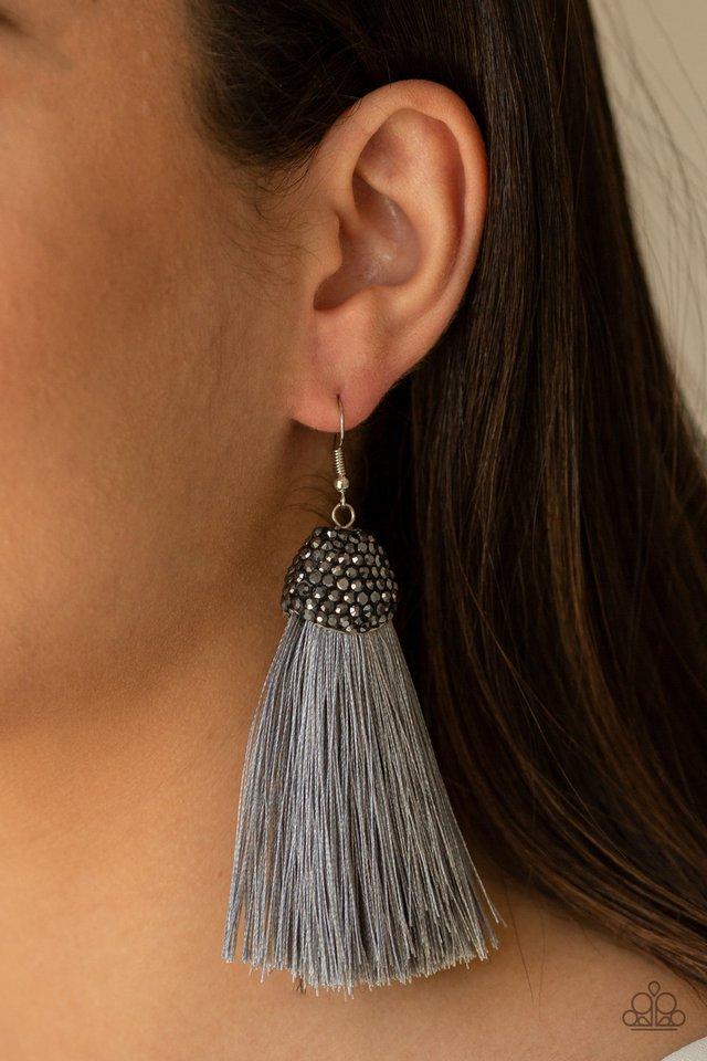 Paparazzi Earring ~ Razzle Riot - Silver
