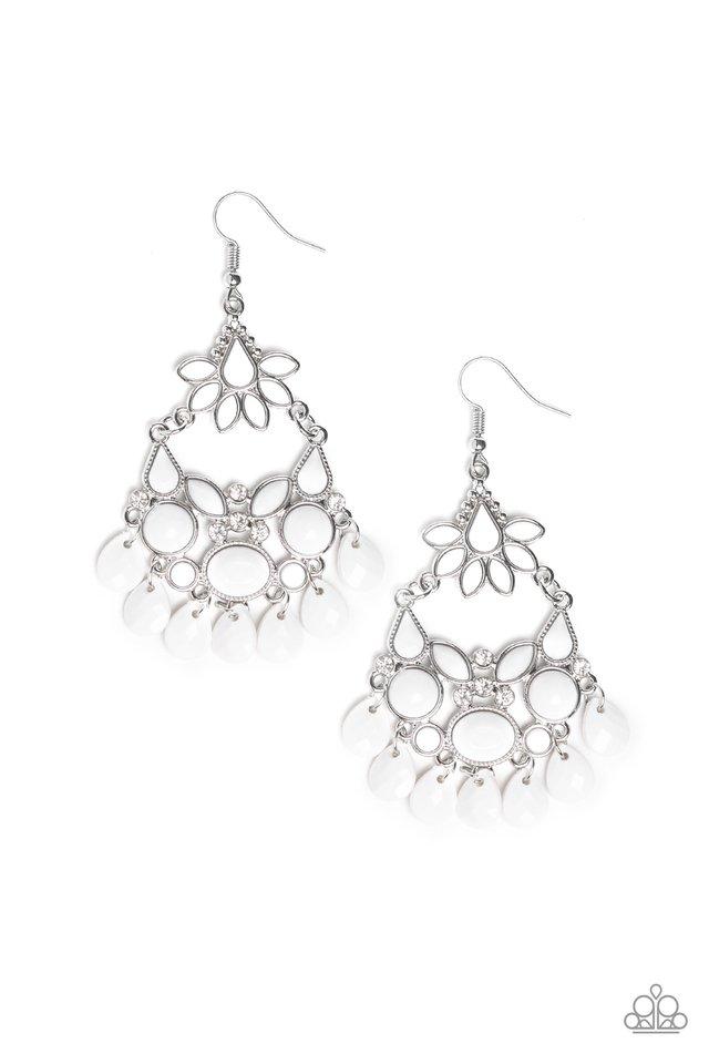 Paparazzi Earring ~ Garden Dream - White