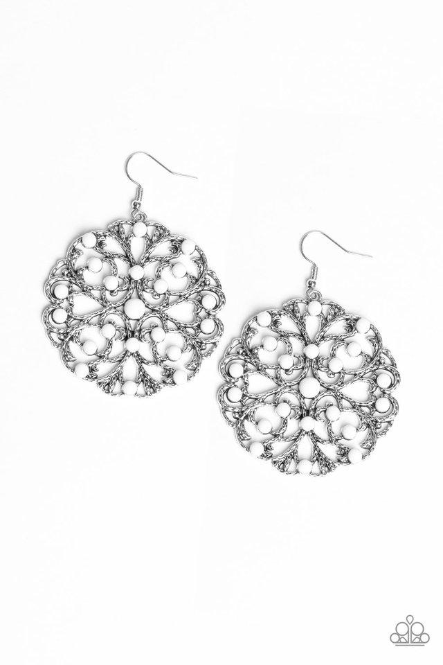 Paparazzi Earring ~ Rainbow Dew - White