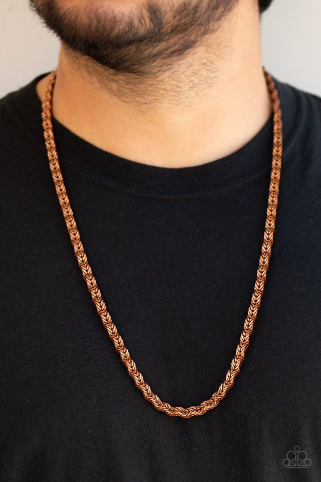 Go Down Fighting - Copper - Paparazzi Necklace Image