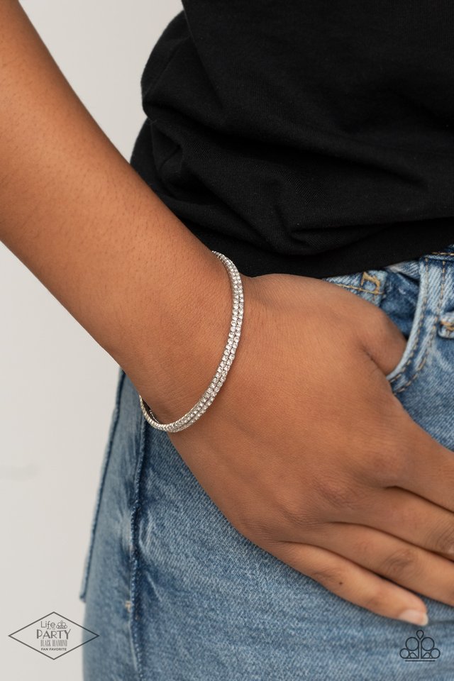 Sleek Sparkle - White - Paparazzi Bracelet Image