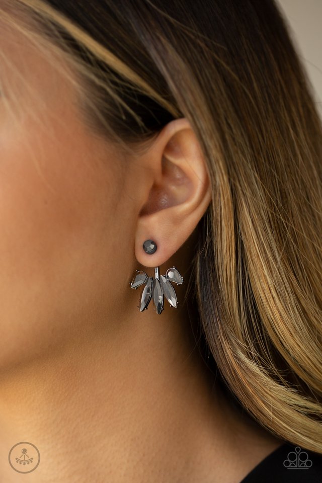 Stunningly Striking - Black - Paparazzi Earring Image
