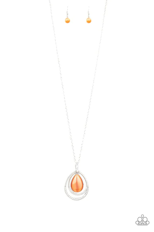 Paparazzi Necklace ~ GLOW and Tell - Orange
