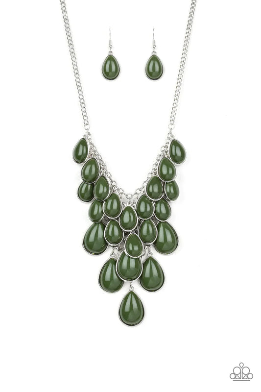 Paparazzi Necklace ~ Shop Til You TEARDROP - Green