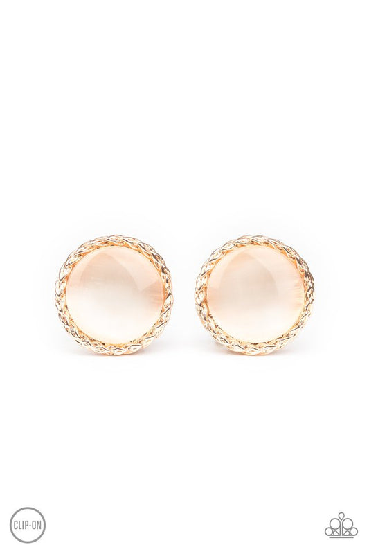 Get Up and GLOW - Rose Gold - Paparazzi Earring Image
