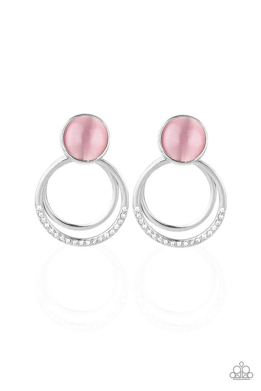 Glow Roll - Pink - Paparazzi Earring Image