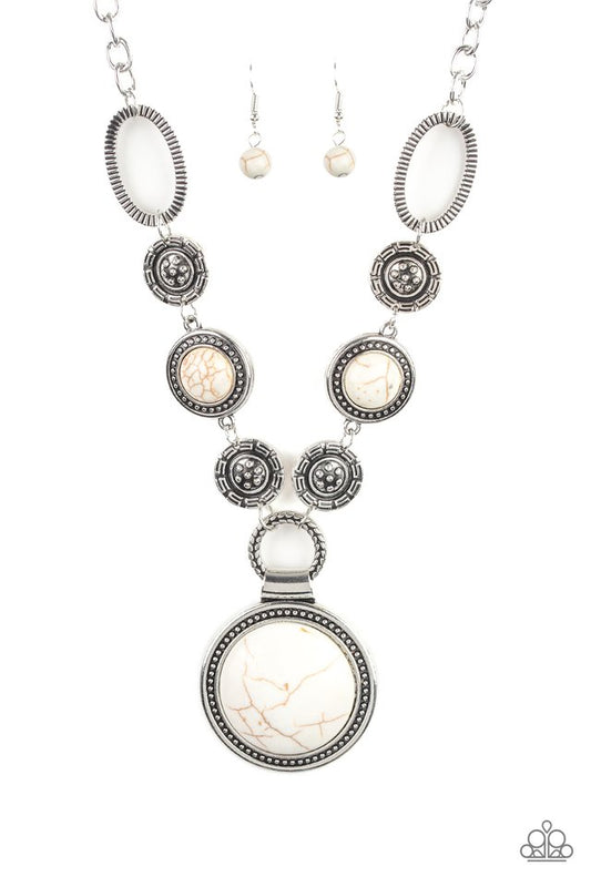 Sedona Drama - White - Paparazzi Necklace Image