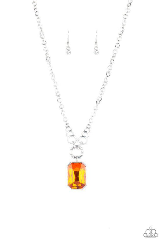 Paparazzi Necklace ~ Queen Bling - Orange