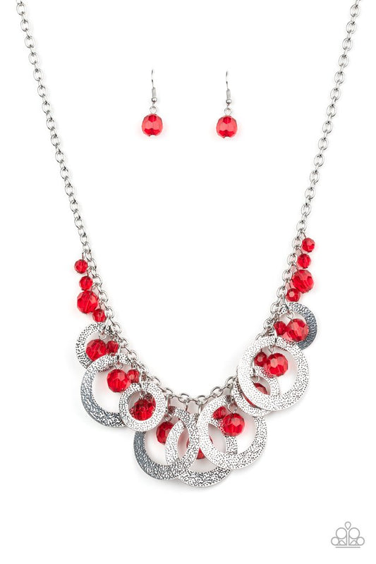 Turn It Up - Red - Paparazzi Necklace Image