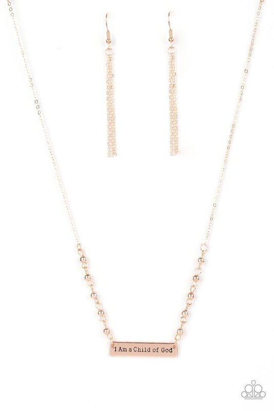 Paparazzi Necklace ~ Send Me An Angel - Rose Gold
