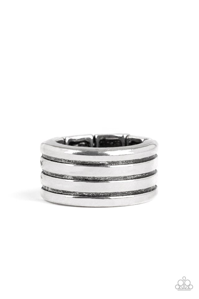 Zip Line - Silver - Paparazzi Ring Image