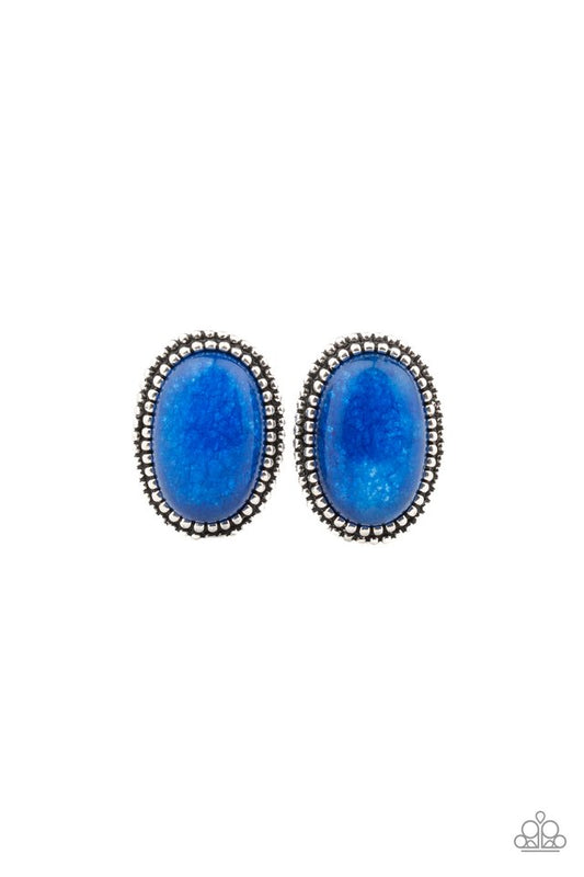 Shiny Sediment - Blue - Paparazzi Earring Image