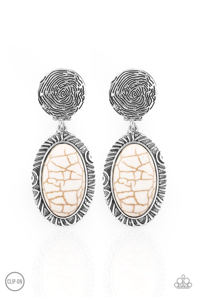 Southern Impressions - White - Paparazzi Earring Image